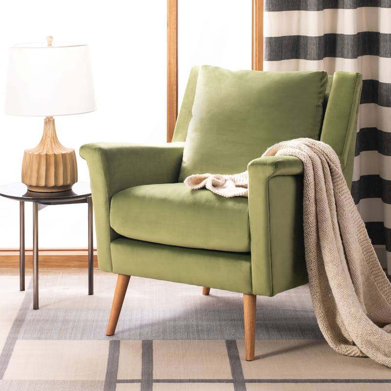 SAFAVIEH Astrid Mid-century Arm Chair - 28.7" x 28.4" x 33.9" - Olive