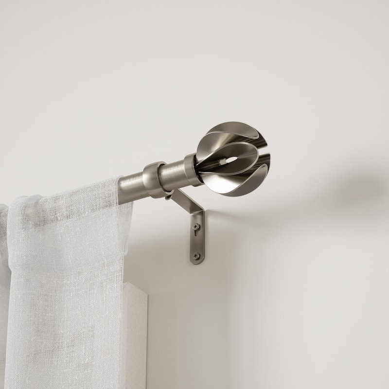 Adjustable Curtain Rod 42-120 Inch Nickel Finish - Modern Window Decor - M