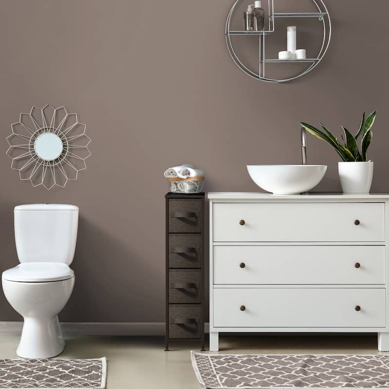 Narrow Dresser Tower with 4 Drawers - Vertical Storage for Bedroom