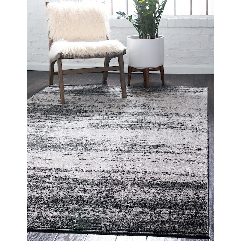 Contemporary Weby Collection Area Rug - 7'x10' - Dark Gray