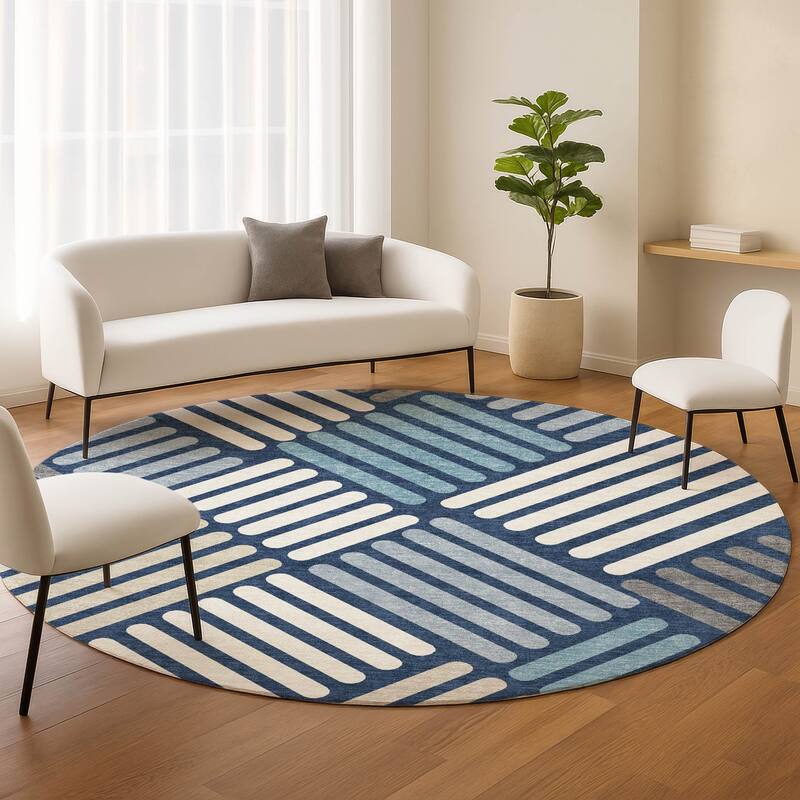 Machine Washable Indoor/ Outdoor Modern Weave Chantille Rug