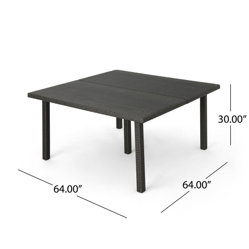 Fiona Outdoor 64-inch Square Wicker Dining Table by Christopher Knight Home - 64.00"L x 64.00"W x 30.00"H