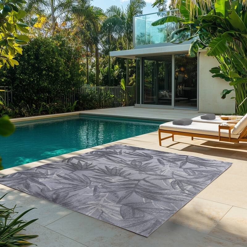 Gertmenian Kalari Modern Bold Multicolored High-Low UV Protected Polypropylene Woven Indoor/ Outdoor Area Rug Collection