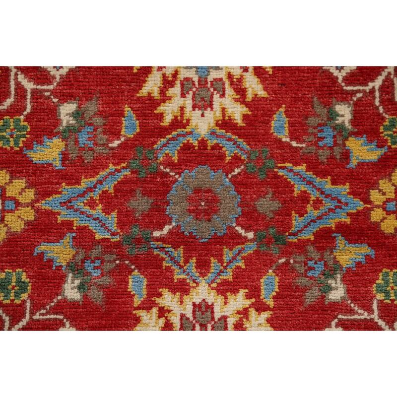 Floral Red Kazak Oriental Foyer Rug Handmade Wool Carpet - 2'0" x 2'11"