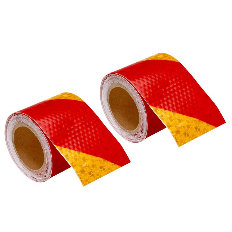 Reflective Tape, 2 Roll 10 Ft x 2-inch Safety Tape Reflector, Yellow Red