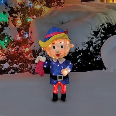 Lighted Hermie from Rudolph Outdoor Christmas Decoration - 19" - Clear LED Lights - 19