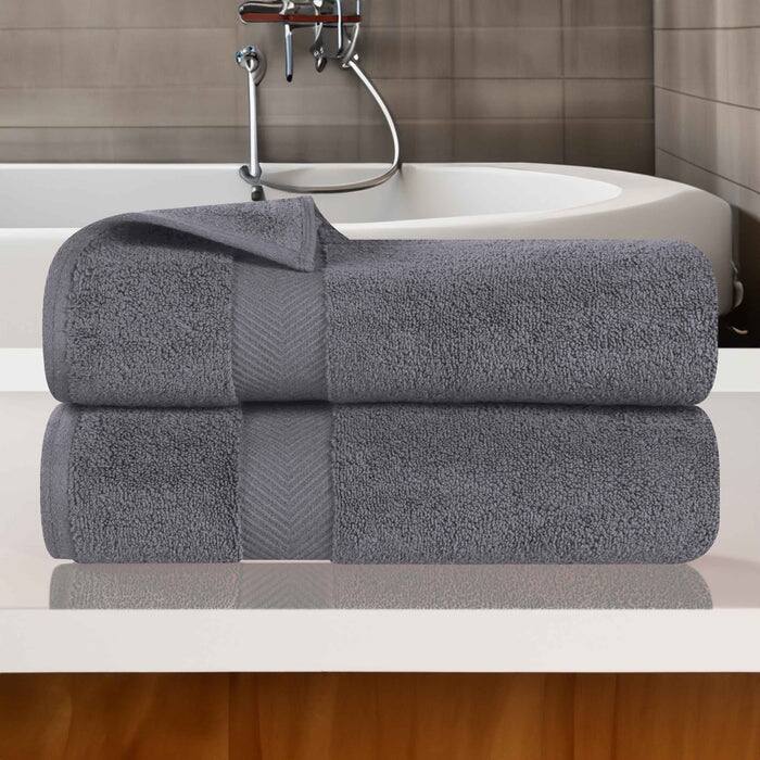 Superior Absorbent Zero Twist Cotton Bath Towel (Set of 2) - Grey