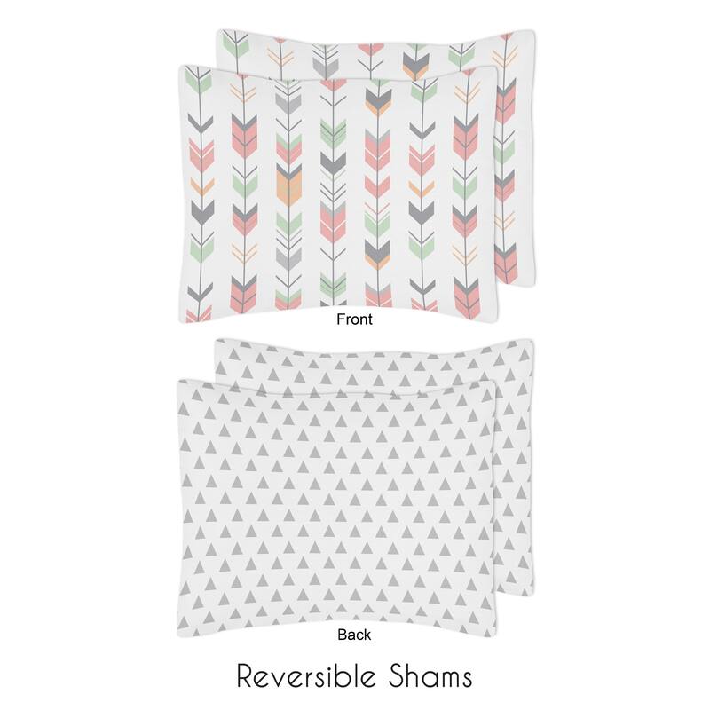 Sweet Jojo Designs Coral and Mint Mod Arrow Collection Full/Queen 3-piece Comforter Set