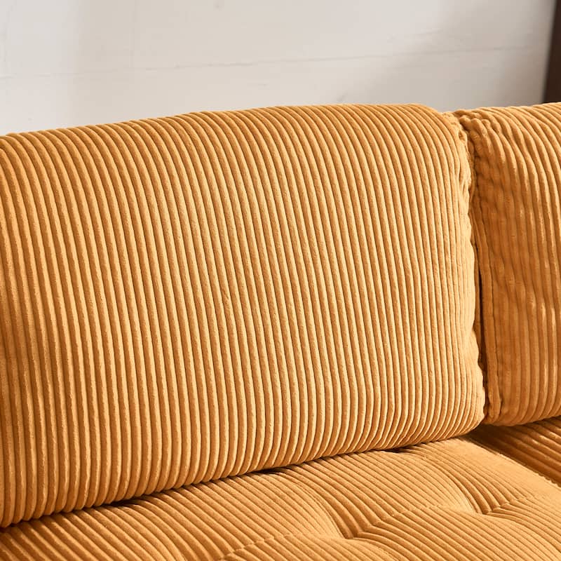 GDFStudio - Corduroy 6-Seater 121.26" Modular U-Shaped Sectional Sofa