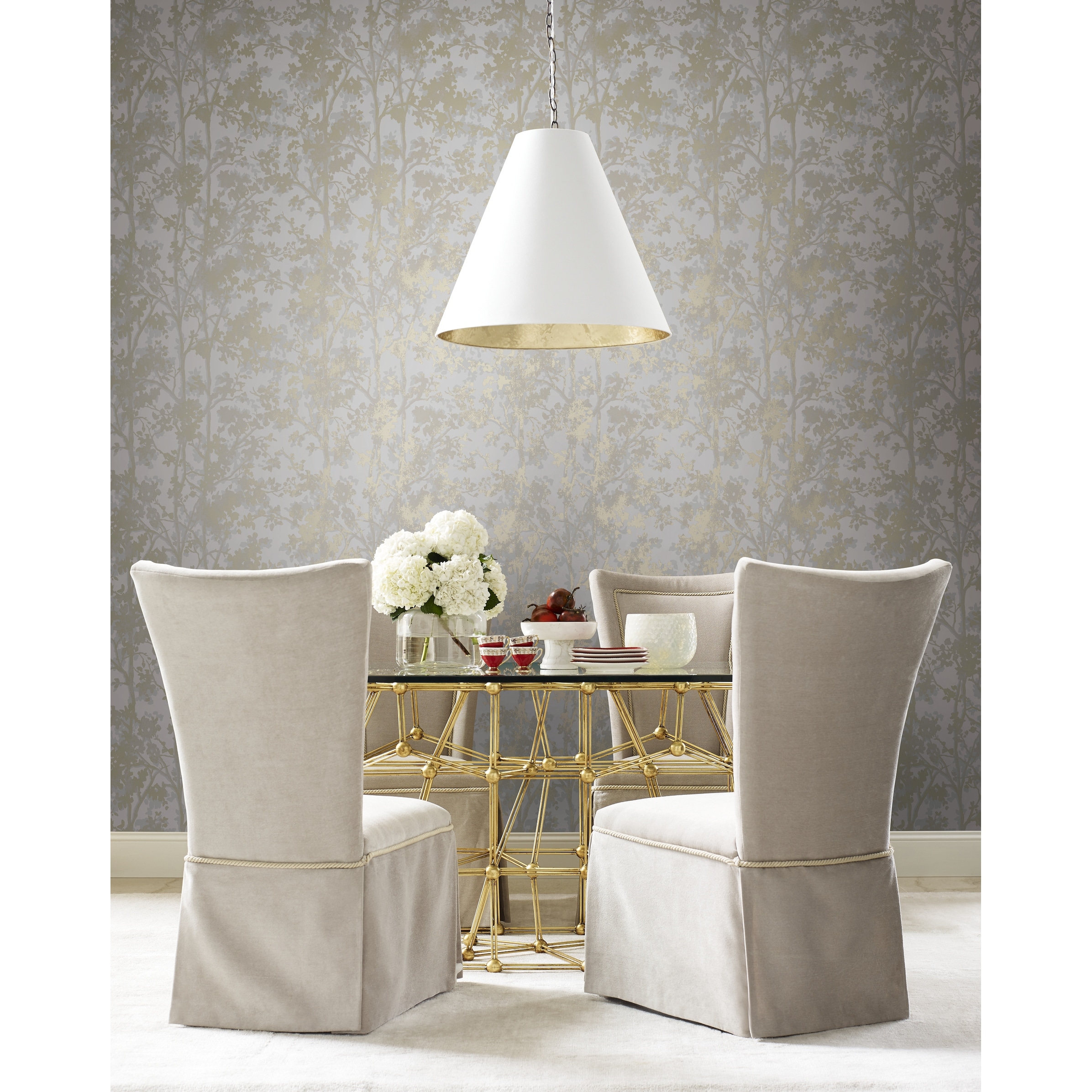 Cooper Shimmering Metallic Foliage 20.8 in x 32.8 ft Wallpaper