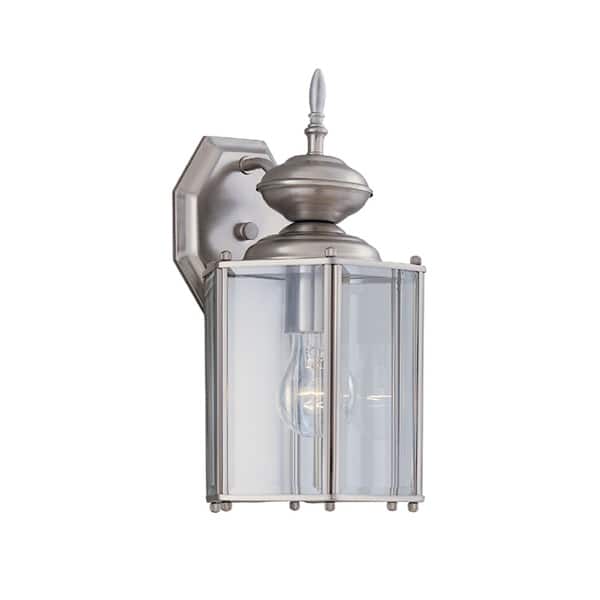 slide 2 of 5, Designers Fountain 1 Light 7" Wall Lantern with Clear Beveled Glass Pewter
