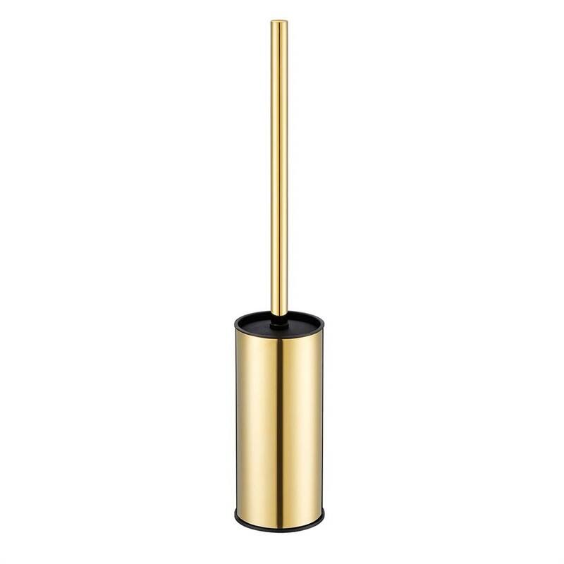 Toilet Bowl Brush - 17.09"L x 3.15"W x 3.15"H - Gold