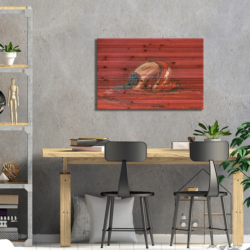 Thinking Print On Wood by Joachim Mcmillan - Multi-Color