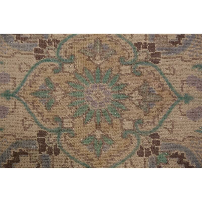 Tabriz Persian Vintage Rug Handmade Wool Carpet - 10'1" x 12'11"