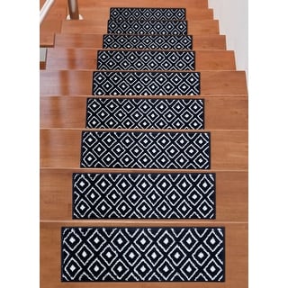 Stair Treads Set Tan Indoor Wood Floors Non Skid Slip Carpet Rugs Pads Rubber 