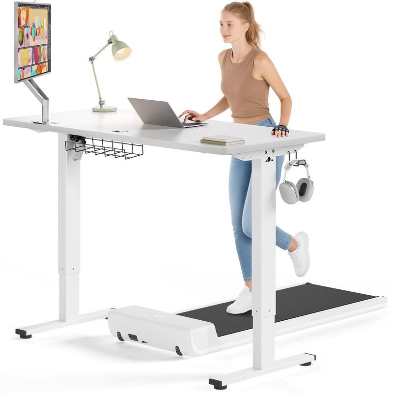 SIAGO 48 x 24 Inch Computer Desk Height Adjustable Electric Sit Stand Up Desk - 24" x 48" - White