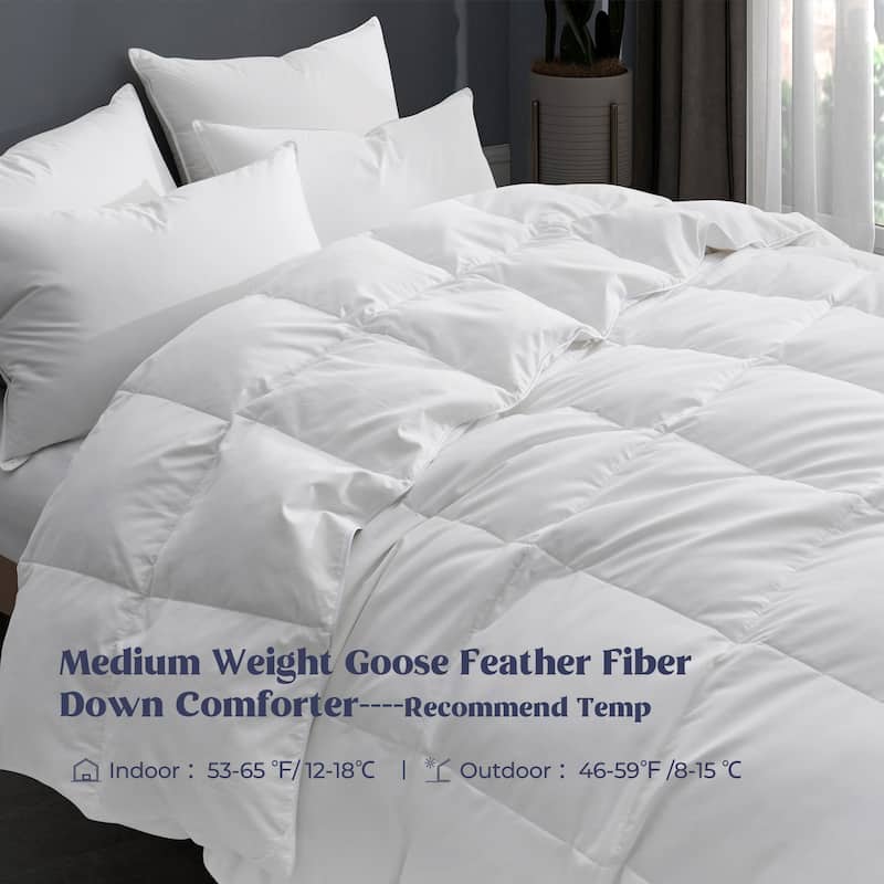 All Season White Goose Feather Down Comforter Duvet Insert