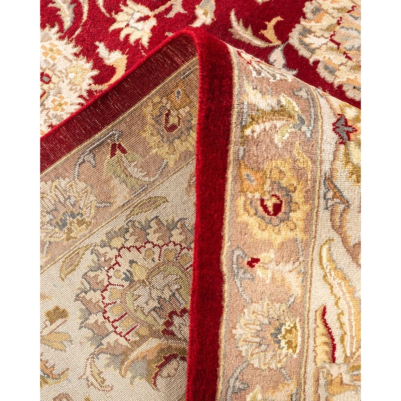 Overton Hand Knotted Wool Traditional Oriental Red Area Rug - 9' x 12'
