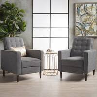 Strick & Bolton Simone 2-piece Mid-Century Recliner Club Chair Set