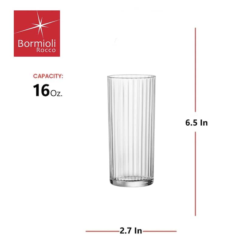 Bormioli Rocco Set of 12 Exclusiva Tom Collins Glasses - 16 oz