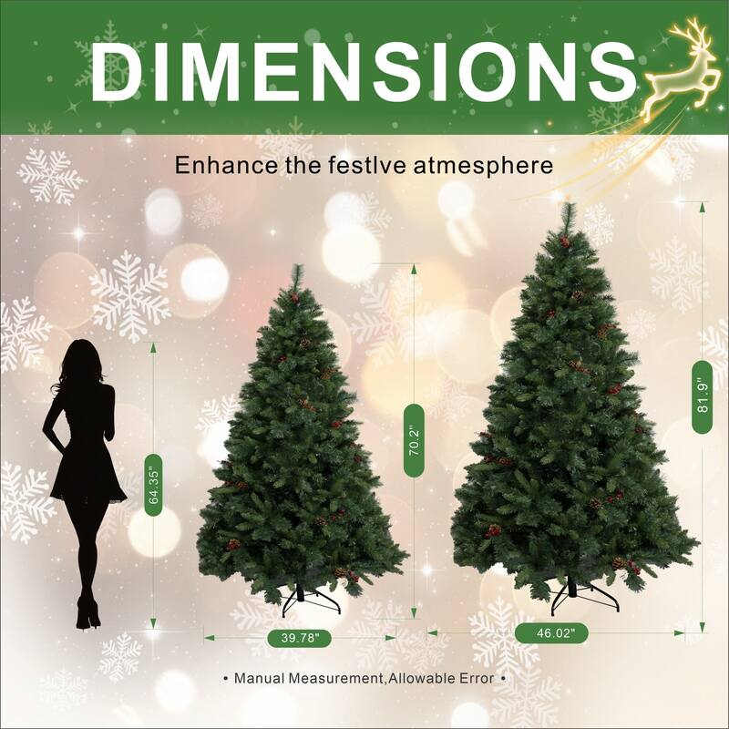 6FT Artificial Lush Christmas Tree with Realistic Foliage for Holiday Decor