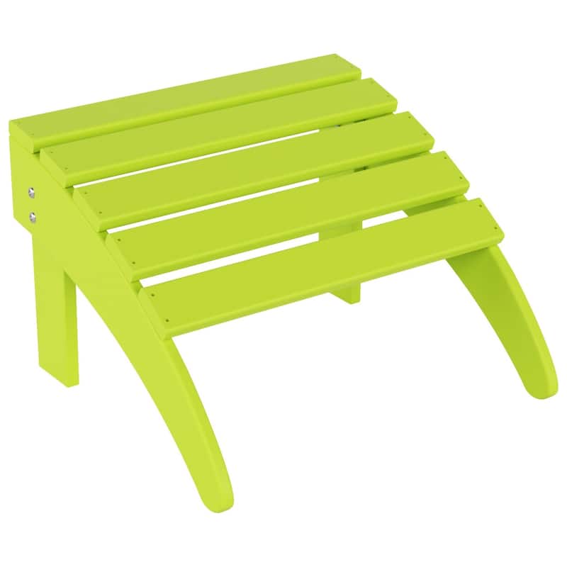 Polytrends Laguna Hdpe All Weather Outdoor Patio Foldable Adirondack Chair With Ottoman (2-Piece Set)