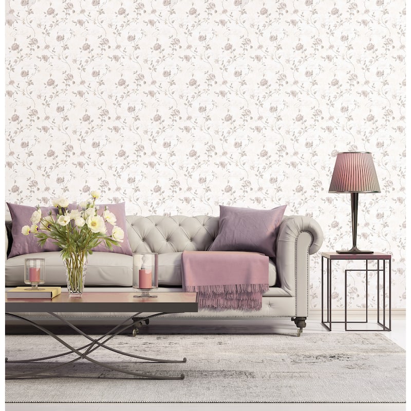 Galerie Wallcoverings Vintage Roses Trailing Roses Non-Woven Matte Wallpaper Roll