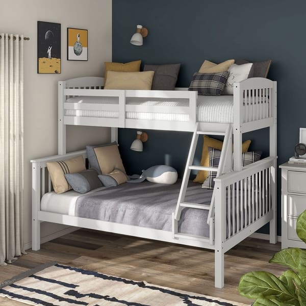 slide 2 of 31, Furniture of America Hayes Twin over Full Solid Wood Detachable Bunk Bed with Ladder