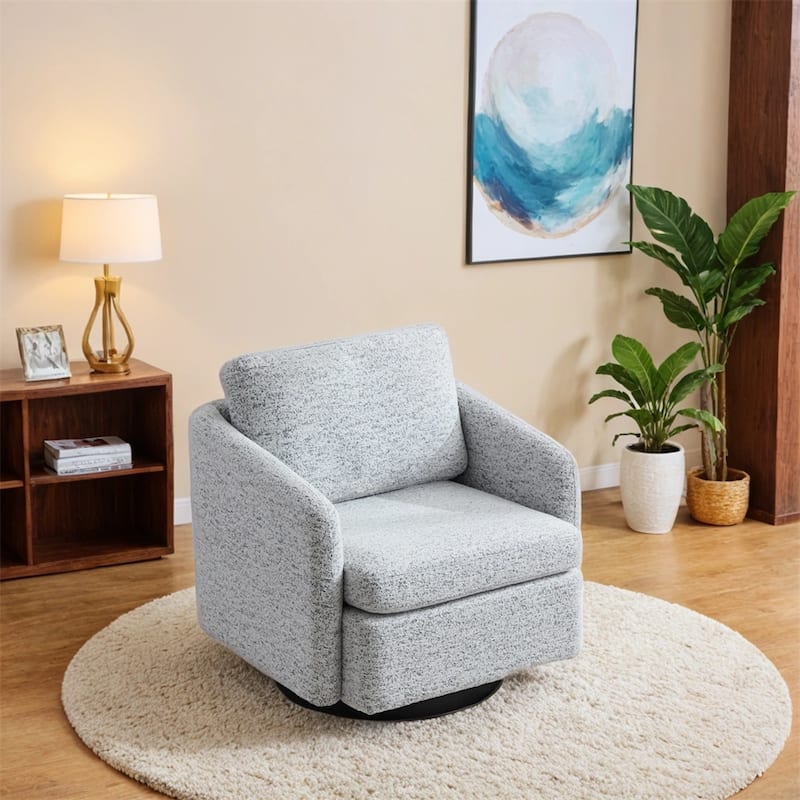 31.5"W Swivel Accent Chair and Comfy Round Accent Single Sofa Chair
