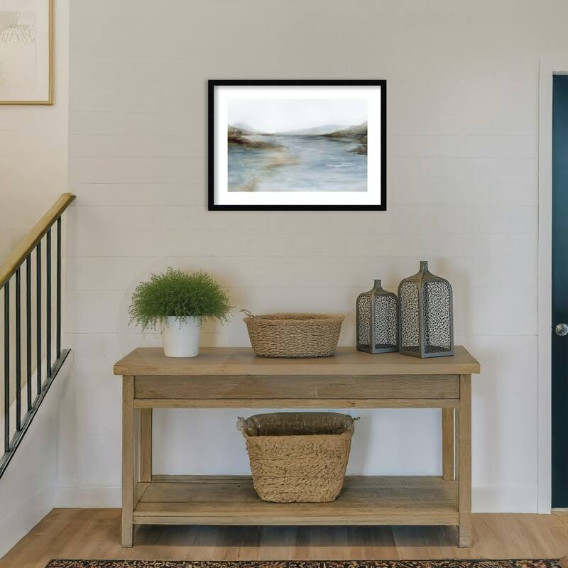 Misty River Through Quiet Hills by Ian C Wood Framed Wall Art Print