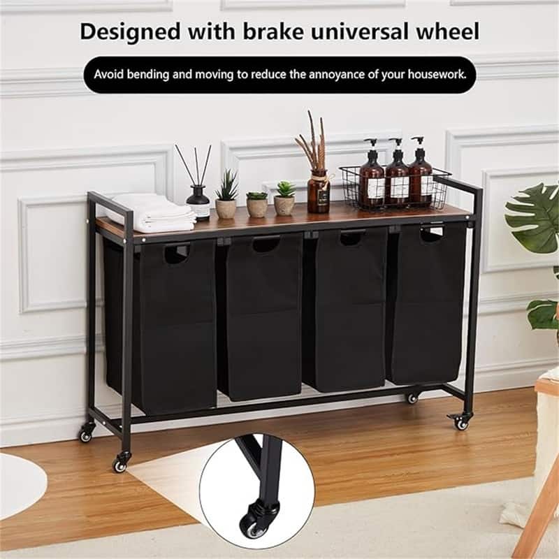 4 X 36L Laundry Bags 2 Tier Adjustable Storage Shelf - 43.66"L x 13"W x 28.4"H