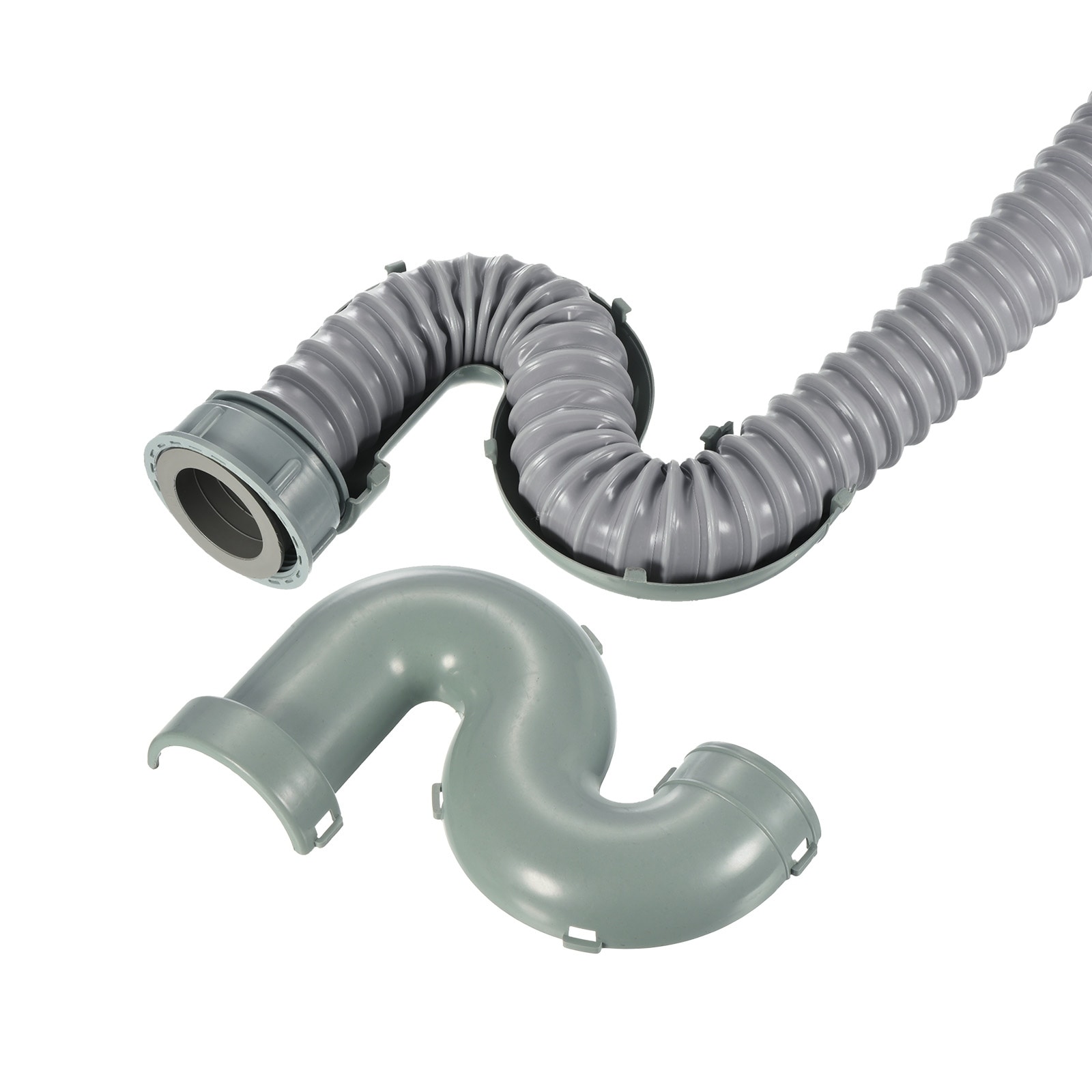 Sink Pipe Extension – Flexible P-Trap Hose Drain Pipe With Anti-Clog Design, Stainless Steel & ABS, For Kitchen Or Bathroom Sink (32mm/1.25-inch)