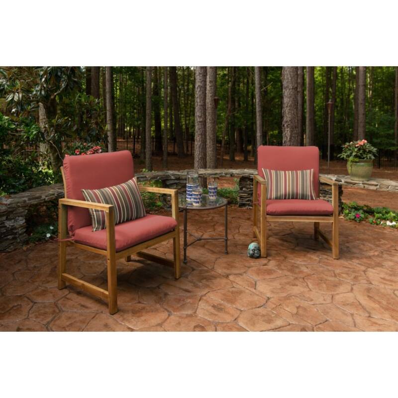 Sunbrella Solid Fabric 1-Piece Indoor/Outdoor Club Chair Cushion, 22"W x 44"L