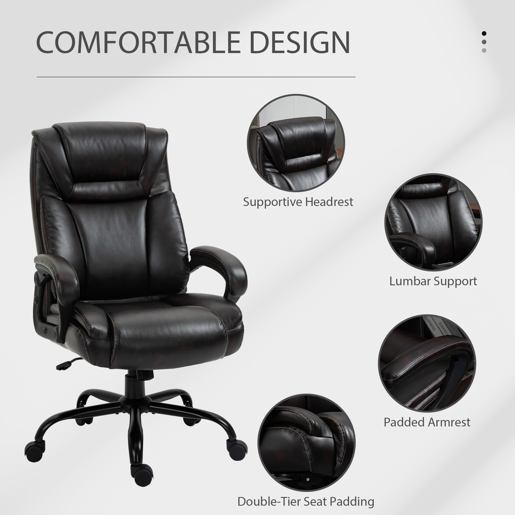  Big and Tall High Back 400LBS Reclining Office Chair with  Footrest - Executive Computer Chair Home Office Desk Chair with Double  Cushion, Heavy Duty Metal Base, Ergonomic Support Function : Office