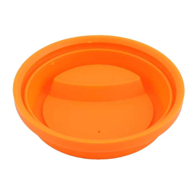 Silicone Round Shaped Resuable Sealed Mug Lid Tea Coffee Cup Cover - Orange - 3.7" x 0.8"(Outer.D*H)