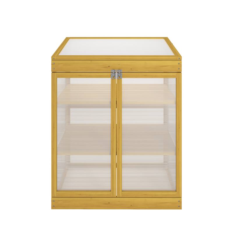 29.53" Wood Greenhouse Cold Frame Greenhouse for Outdoor