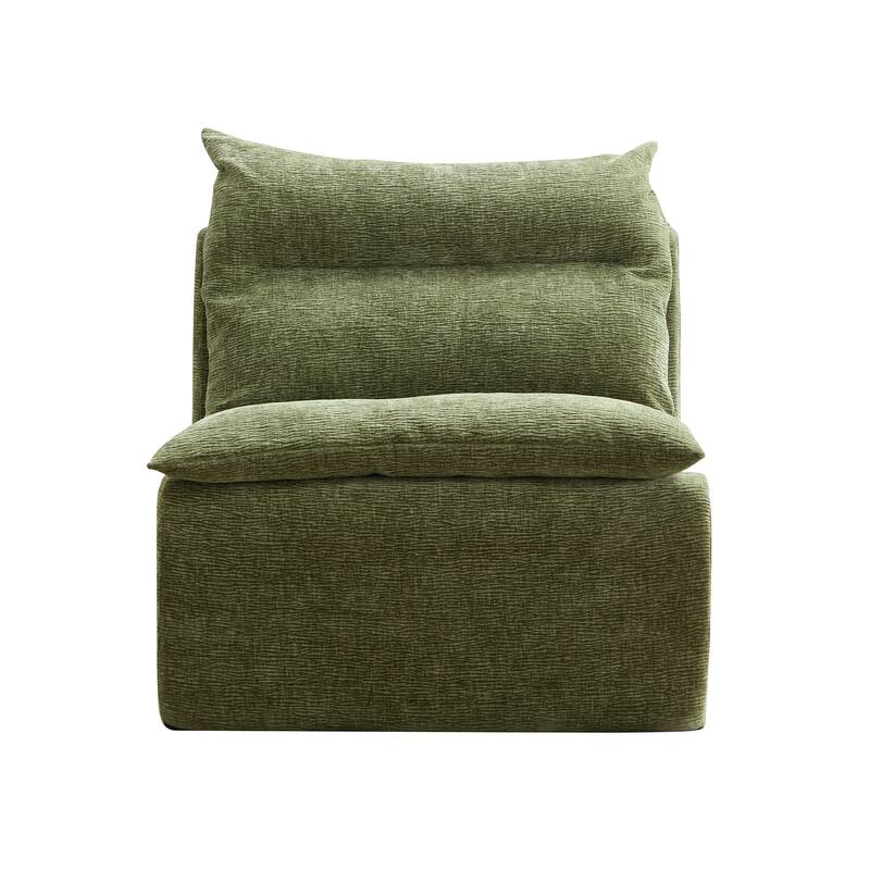 Accent Armless Chair Lazy Floor Seating, Single Sofa Lounger Leisure Accent Single Couch with Backrest for Living Room,