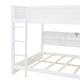 preview thumbnail 16 of 20, Queen Over Queen Bunk Bed, Wood Bunk Bed with Storage Cabinets and Charging Station