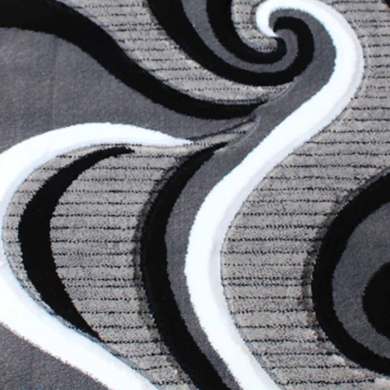 Modern High-Low Sculpted Swirl Design Abstract Area Rug