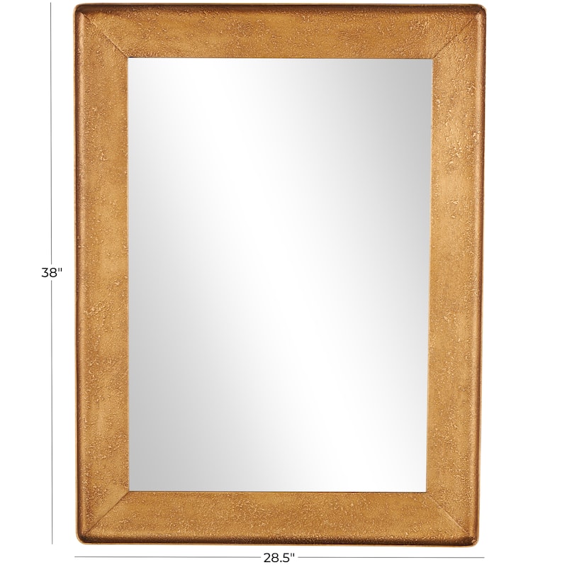 Metal Wall Mirror with Textured Frame - Gold - Roche River Decor
