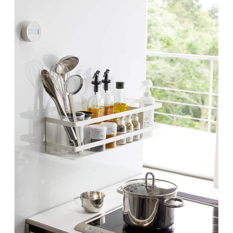 Yamazaki Home Magnetic Storage Rack, Steel - L 4.72 x W 19.69 x H 4.72 inches