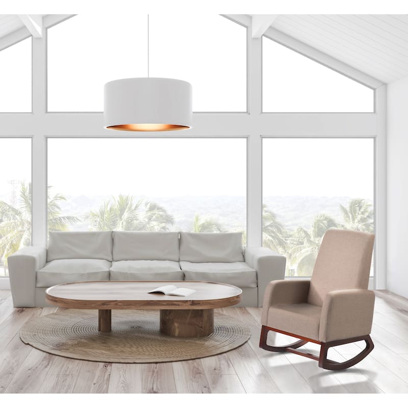 Artiva Modern Elegant Rocking Chair, Beige - BEIGE
