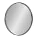 Kate and Laurel Travis Round Wood Accent Wall Mirror - 21.6" Diameter - Grey