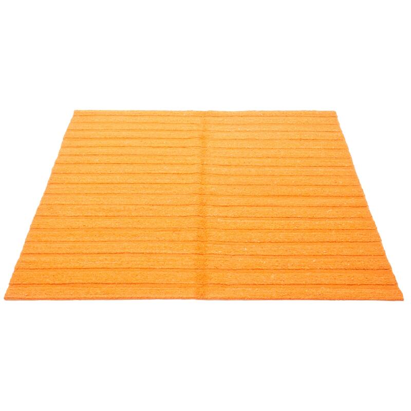 ECARPETGALLERY Flat-Weave Natural Burnt Orange Wool Tapestry Kilim - 6'3 x 6'10
