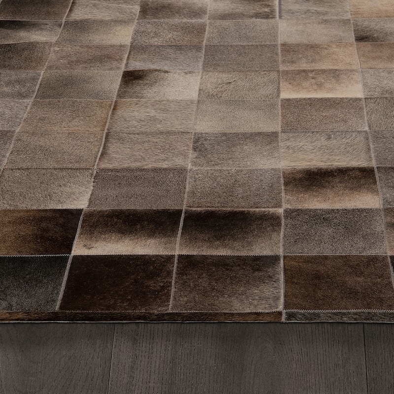 Ben Soleimani South American Cowhide Tile Hand Woven Rug