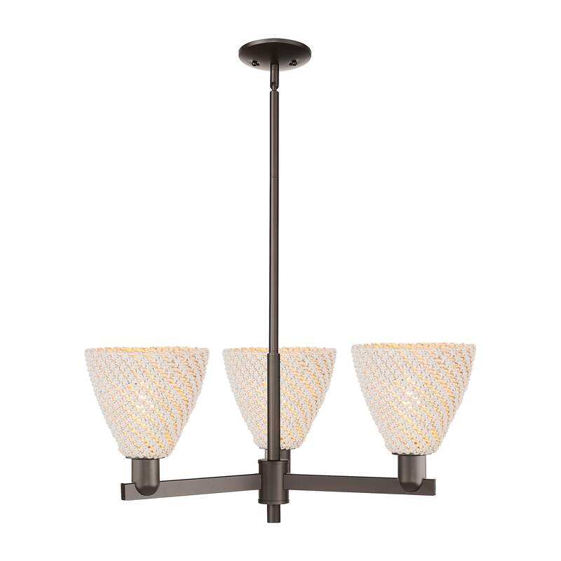 Innovations Lighting Downtown Urban - Natural Ballston Dome - 3 Light 18" Chandelier - Oil Rubbed Bronze