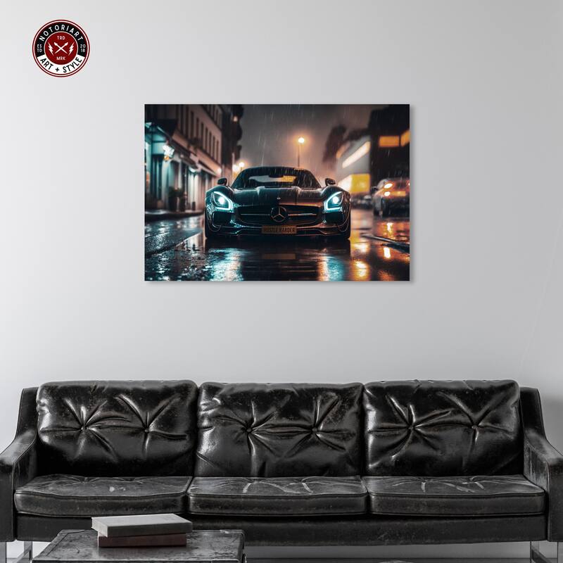 Notoriart Drive Through The Town Gallery Wrapped Car 1 Piece Canvas Wall Art