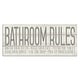 preview thumbnail 1 of 9, Stupell 'Bathroom Rules' Grey and White Planked Look Typography Canvas Wall Art 24 x 10
