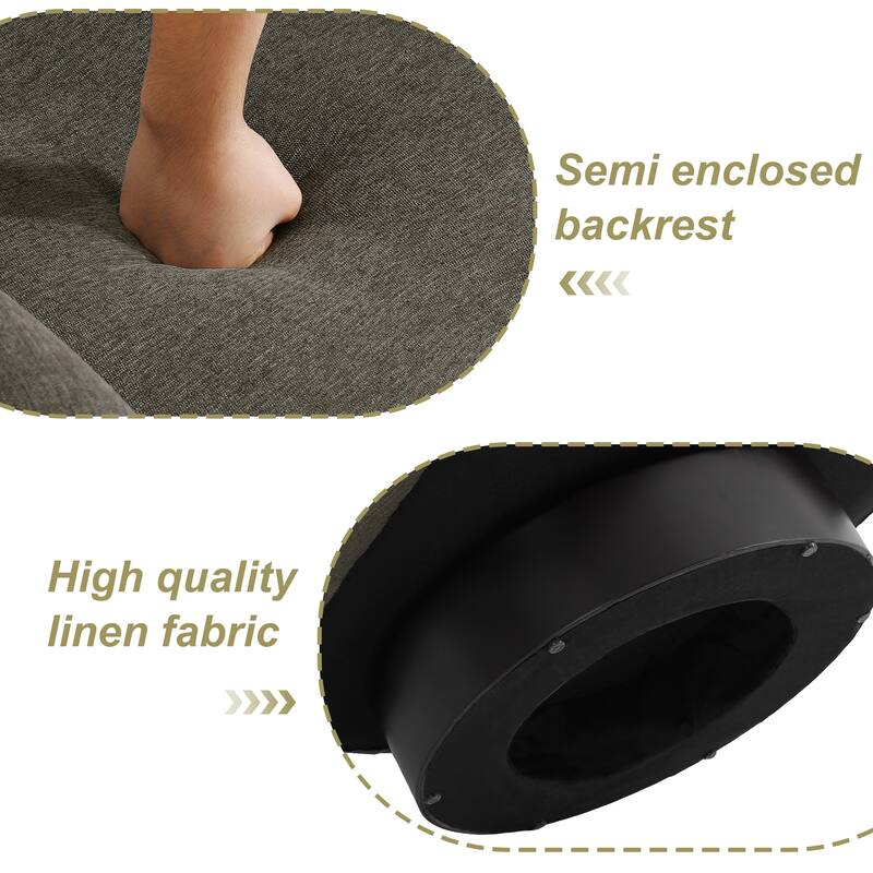 Modern Soft Upholstered Chenille Swivel Barrel Chair