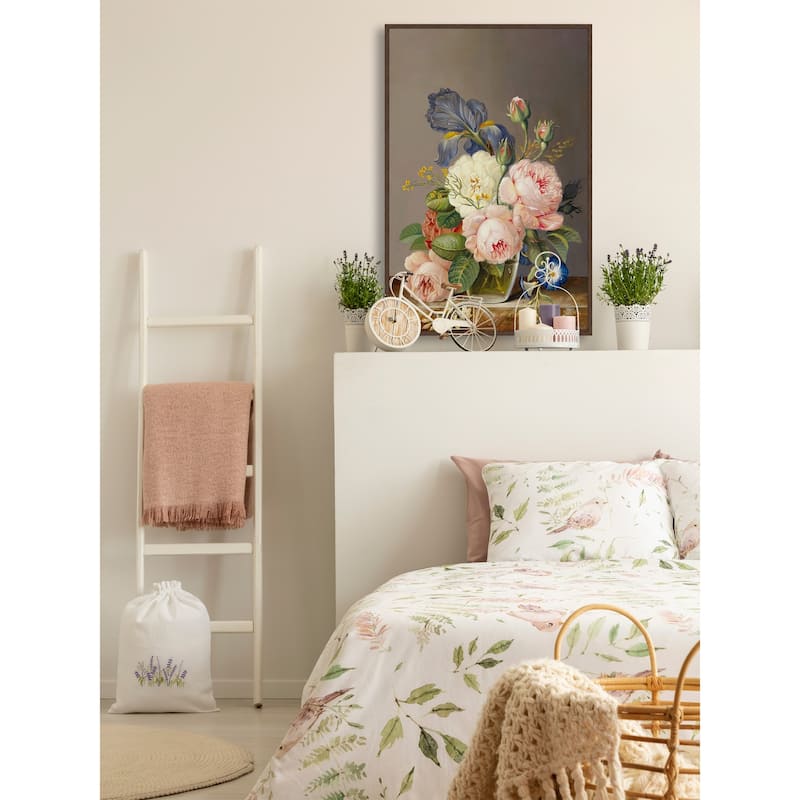 Garden and Flowers Floater Framed Print on Canvas
